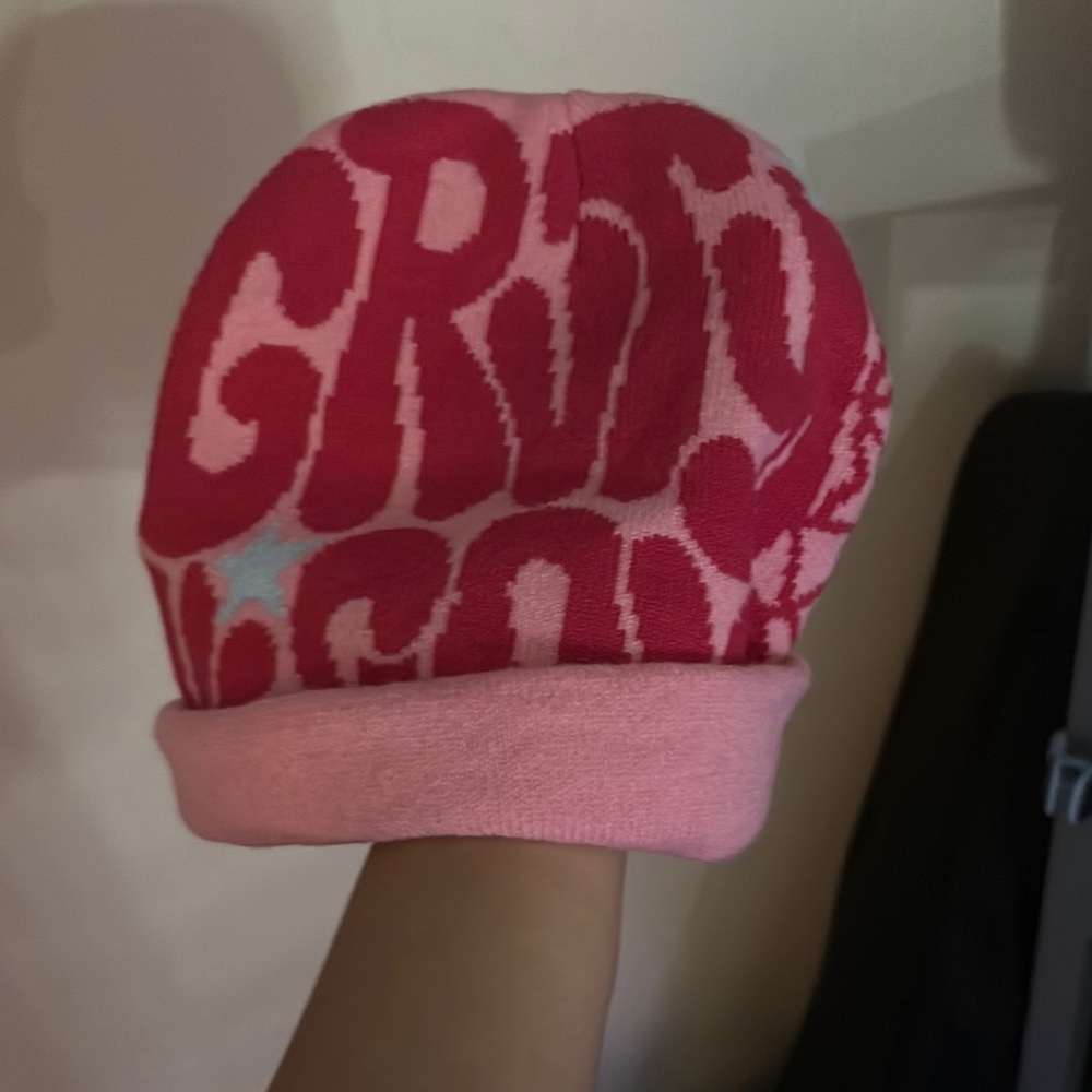 Kids Pink Graphic Beanie